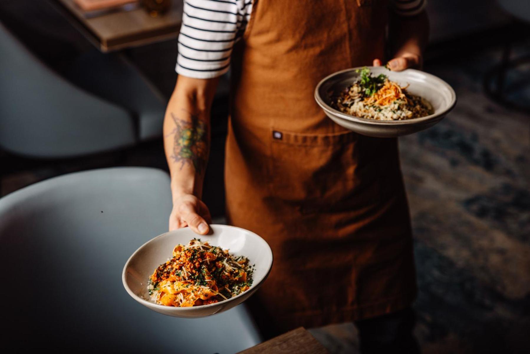 Peppers Waymouth Hotel Adelaide Bagian luar foto Dishes at the restaurant